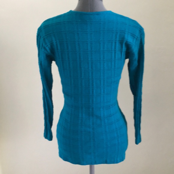 Andrea Jovine Teal Merino Wool Sweater M - Picture 2 of 4